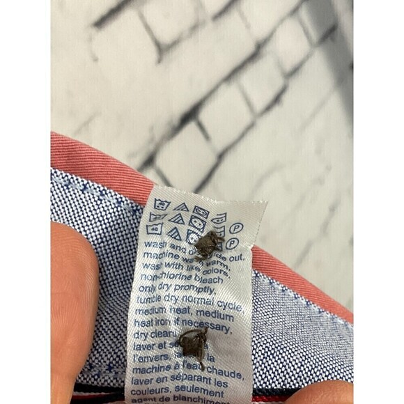 Tommy Hilfiger Men Khaki Red Chino Shorts Size 42 Pocket Stretch Comfort N1 - Picture 11 of 12